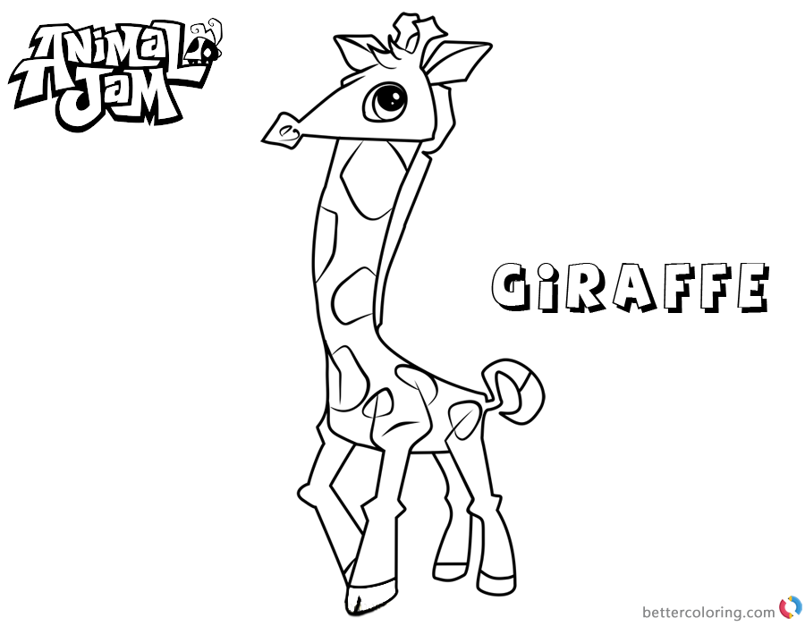 Animal Jam Coloring Pages Giraffe printable