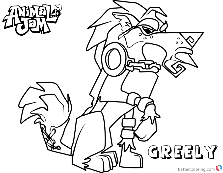 Animal Jam Coloring Pages Greely - Free Printable Coloring Pages