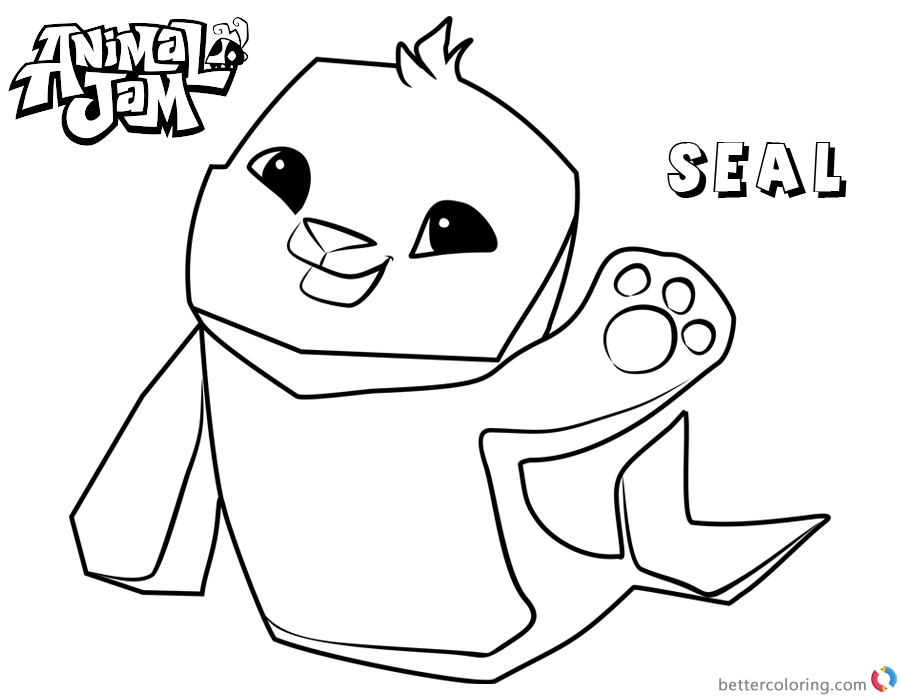 Animal Jam Coloring Pages Seal Free Printable Coloring Pages