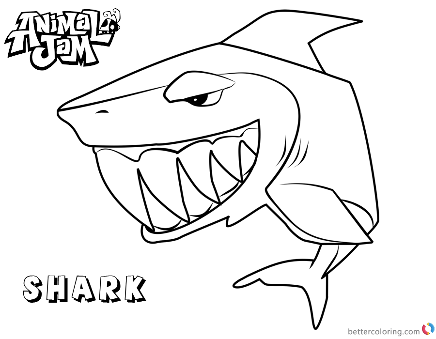 Download Animal Jam Coloring Pages Shark - Free Printable Coloring ...