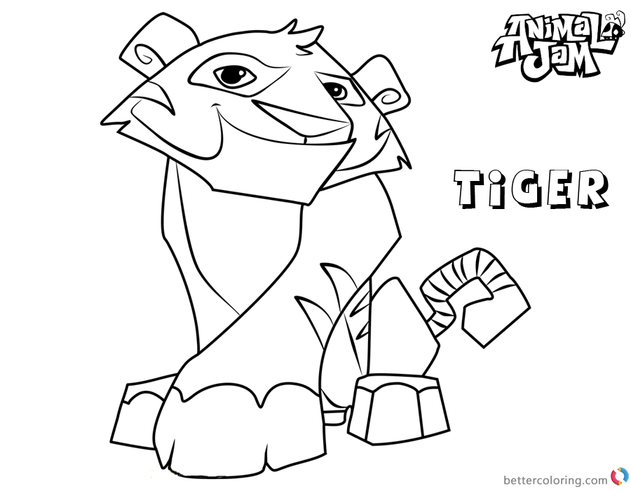 Download Animal Jam Coloring Pages Tiger - Free Printable Coloring ...