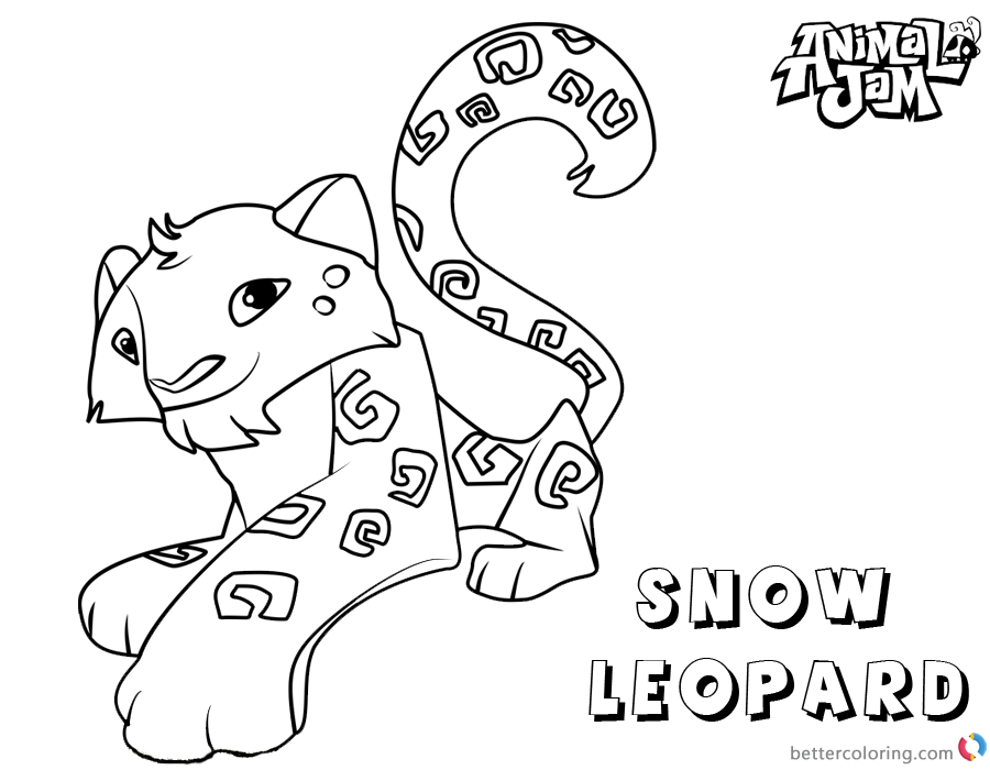 Animal Jam Coloring Pages snow leopard - Free Printable Coloring Pages