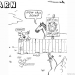 Barn Coloring Pages Cartoon farm animals