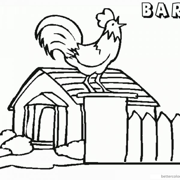 Barn Coloring Pages realistic clipart Free Printable Coloring Pages
