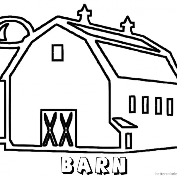 Barn Coloring Pages Flowers in the window - Free Printable Coloring Pages