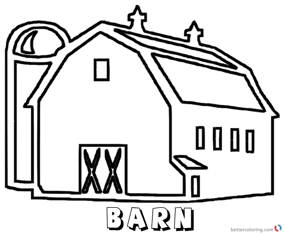 Barn Coloring Pages A Large Barn Free Printable Coloring Pages
