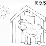 Barn Coloring Pages barn and cow