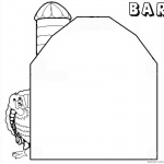 Barn Coloring Pages barn and turkey