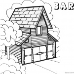 Barn Coloring Pages barn in woods