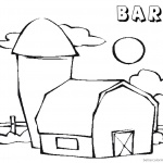 Barn Coloring Pages barn sun and cloud