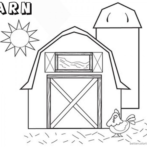 Barn Coloring Pages horse in the barn - Free Printable Coloring Pages