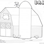 Barn Coloring Pages barn with three chicks worksheet