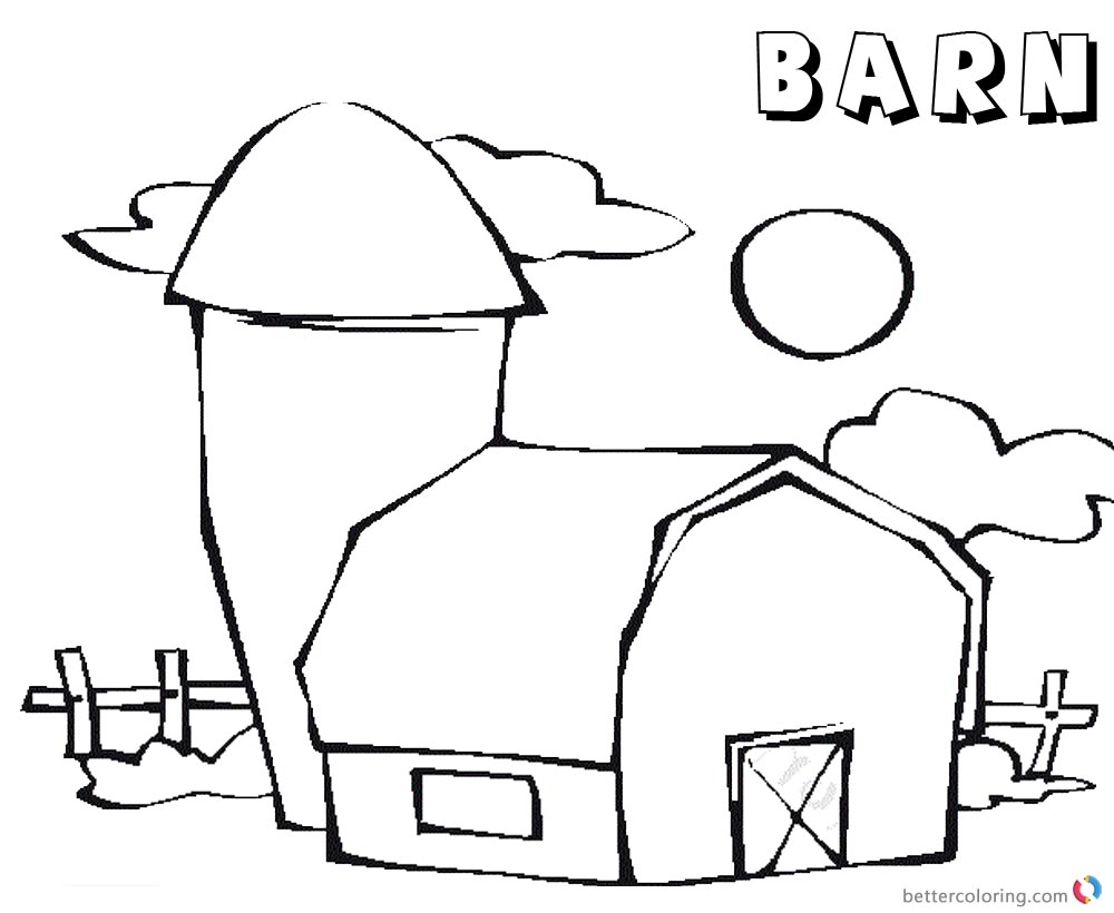 Barn Coloring Pages cute barn picture - Free Printable Coloring Pages