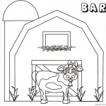 Barn Coloring Pages cute cow