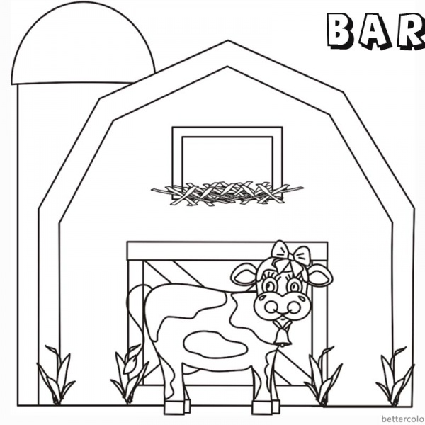 Barn Coloring Pages farm animals Free Printable Coloring Pages