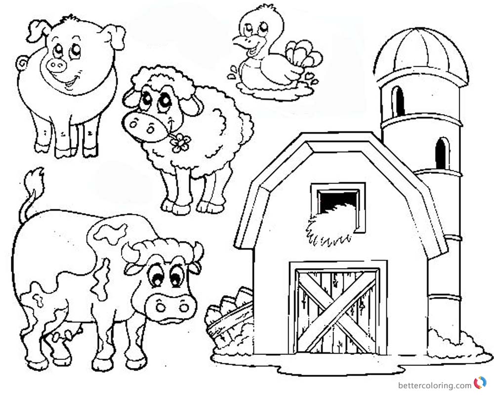 Farm Coloring Pages Free Printable Printable Word Searches