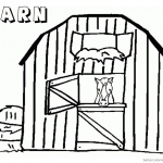 Barn Coloring Pages sad horse