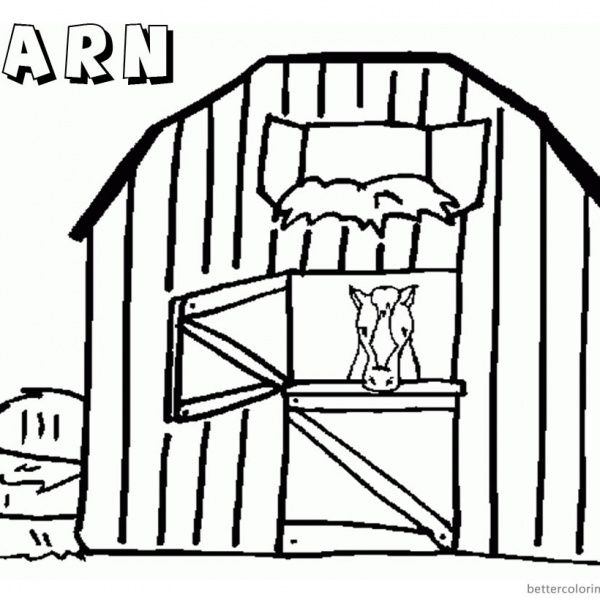 Barn Coloring Pages realistic clipart Free Printable Coloring Pages