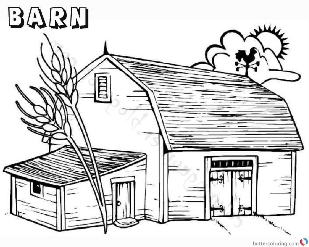 Barn Coloring Pages sketch work printable