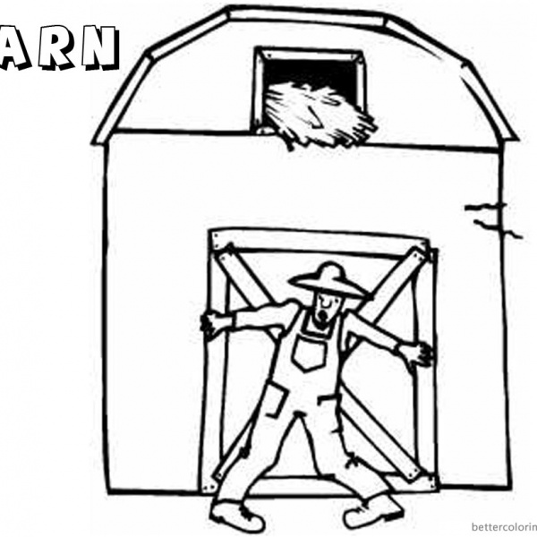 Barn Coloring Pages horse in the barn - Free Printable Coloring Pages