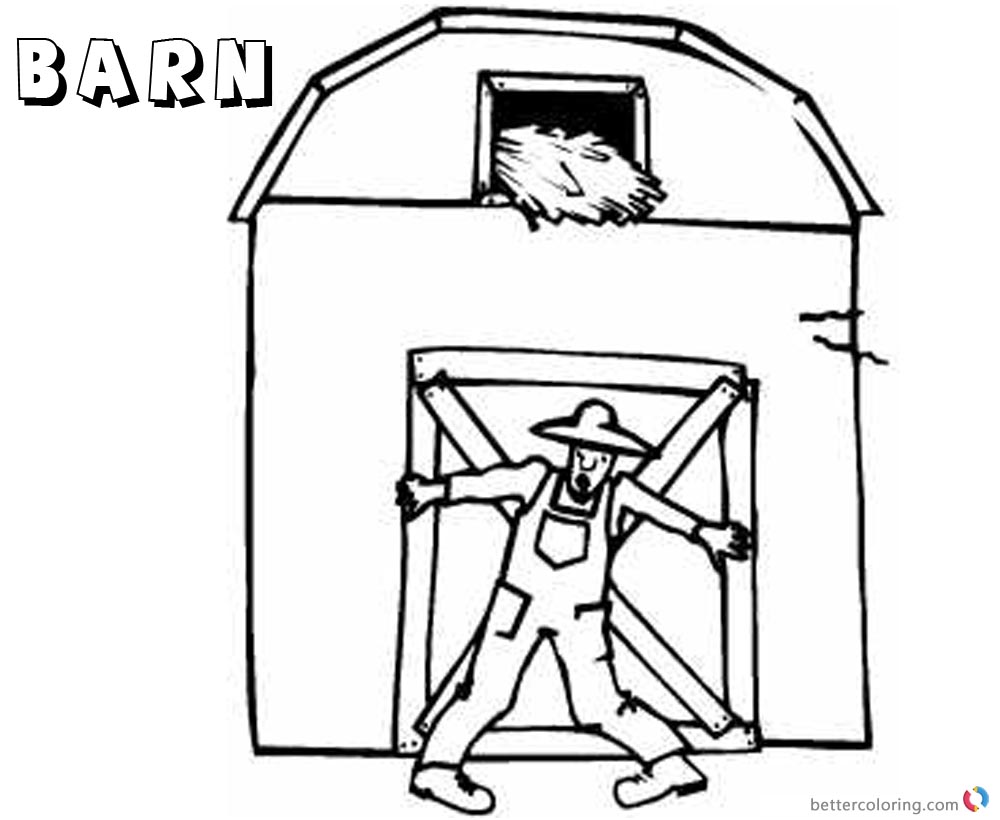 Barn Coloring Pages something noisy in the barn printable