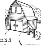 Barn Coloring Pages square barn with two windows