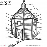 Barn Coloring Pages tall barn with a door and a window