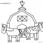 Barn Coloring Pages two horse and barn