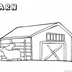 Barn Coloring Pages with two cows