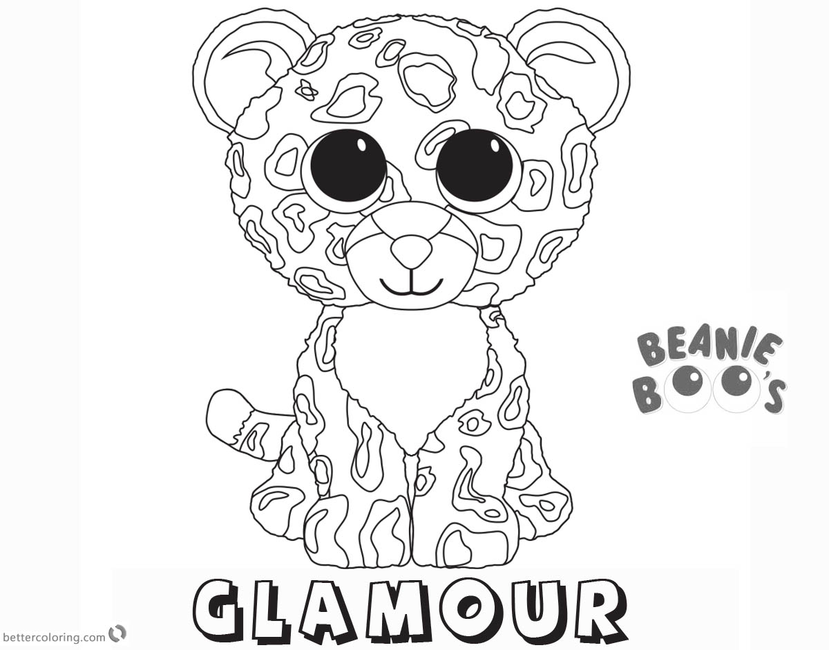 Free Beanie Boo Coloring Pages glamour Printable