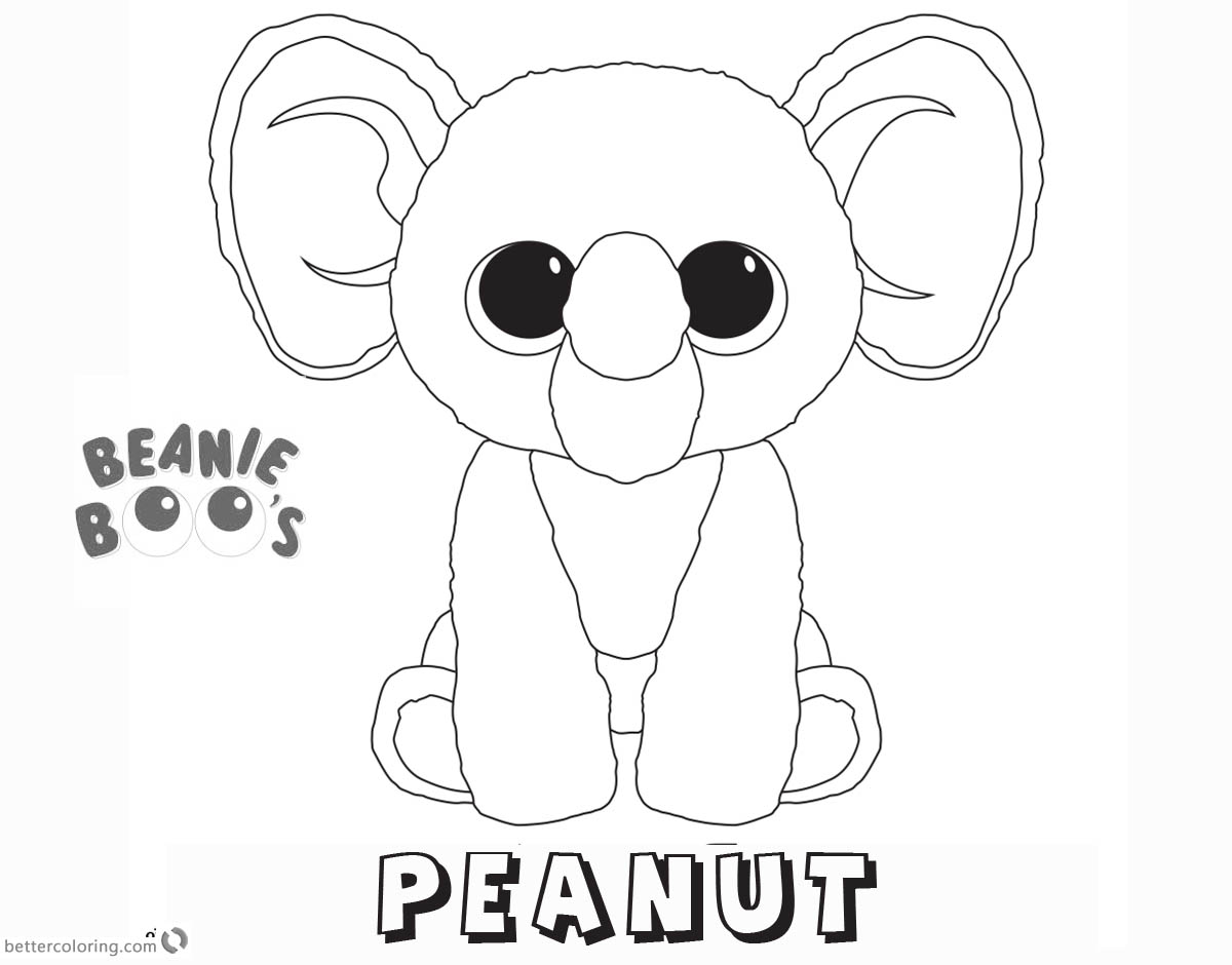 Free Beanie Boo Coloring Pages peanut Printable