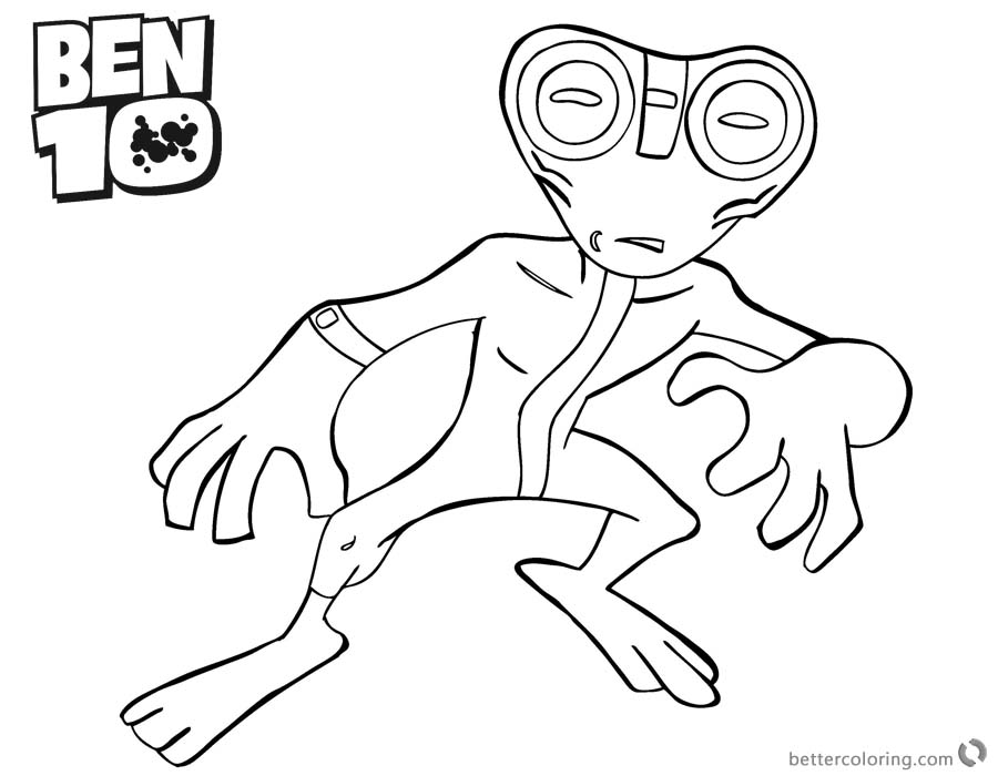 Ben 10 Coloring Pages Alien Force Grey Matter printable for free