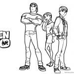 Ben 10 Coloring Pages Ben and Partners