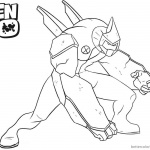 Ben 10 Coloring Pages Diamondhead is Fighting