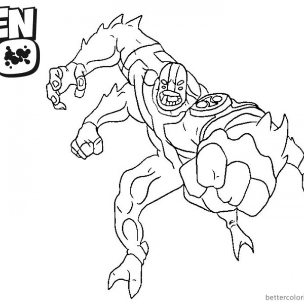 Ben 10 Coloring Pages Alien Force Rath - Free Printable Coloring Pages