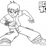 Ben 10 Coloring Pages Ready to Fight Clipart