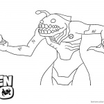 Ben 10 Coloring Pages Ripjaws Hand Line Drawing