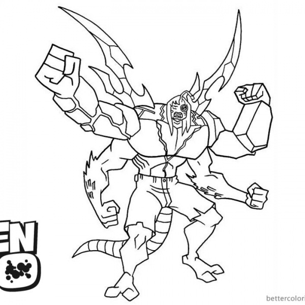 Ben 10 Vilgax Colouring Pages Sketch Coloring Page