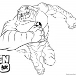 Ben 10 Coloring Pages Strong Alien Drawing Art