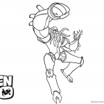 Ben 10 Coloring Pages Vilgax is Fighting Line art