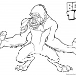 Ben 10 Coloring Pages Wildmutt Clipart