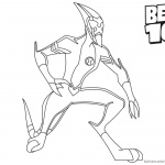 Ben 10 Coloring Pages Xlr8 Line Art