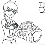 Ben 10 Coloring Pages and his bracelet