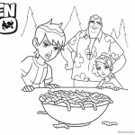 Ben 10 coloring pages Caterplillars In the Bowl