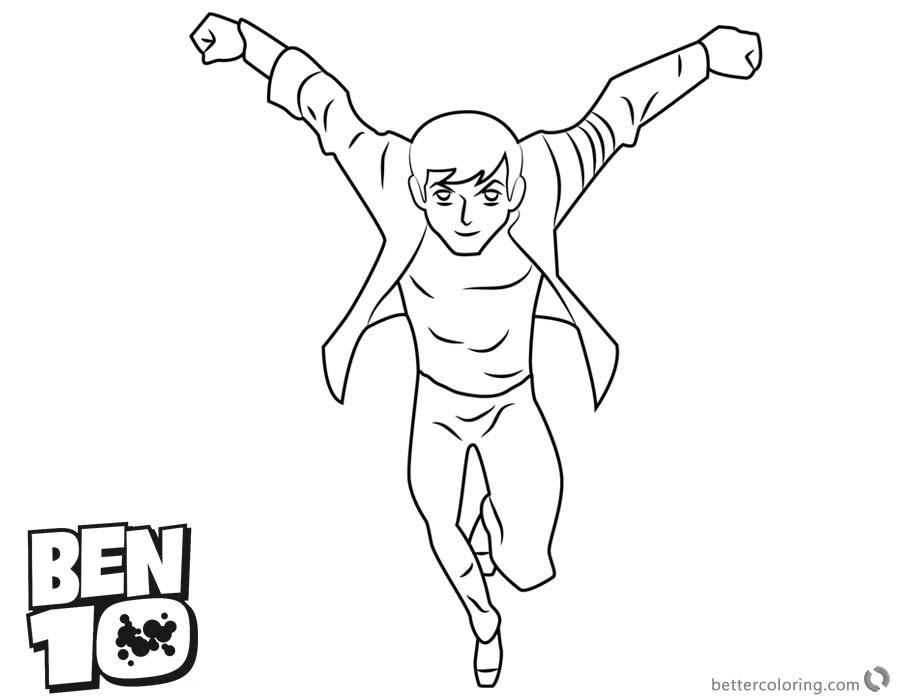 Ben 10 coloring pages Jumping Clipart printable for free