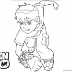 Ben 10 coloring pages Running to Fight