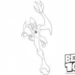 Ben 10 coloring pages Xlr8 Running Black and White