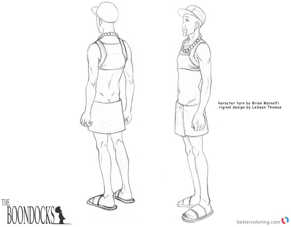 Boondocks coloring pages Character design turn printable