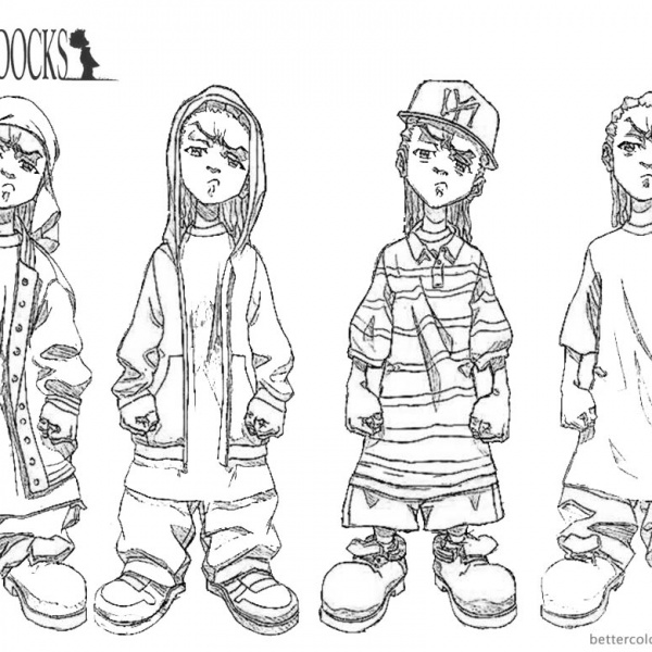 The Boondocks Coloring Pages - Boondocks Coloring Pages Gangsta 600x600 