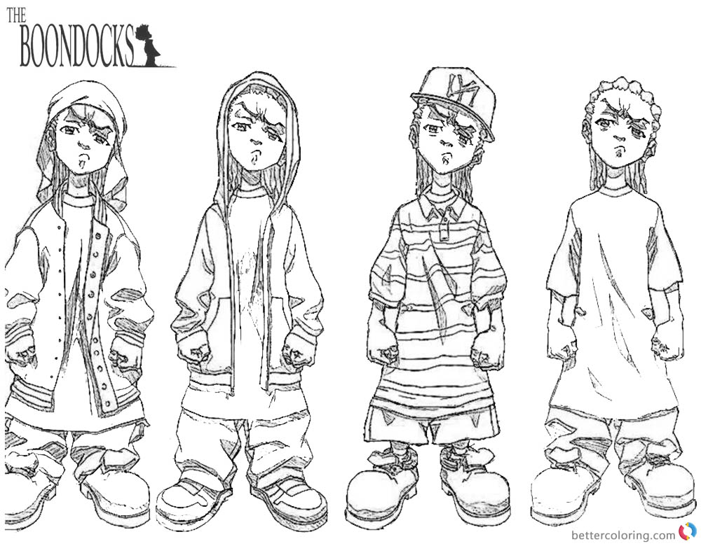 Boondocks coloring pages Gangsta - Free Printable Coloring Pages